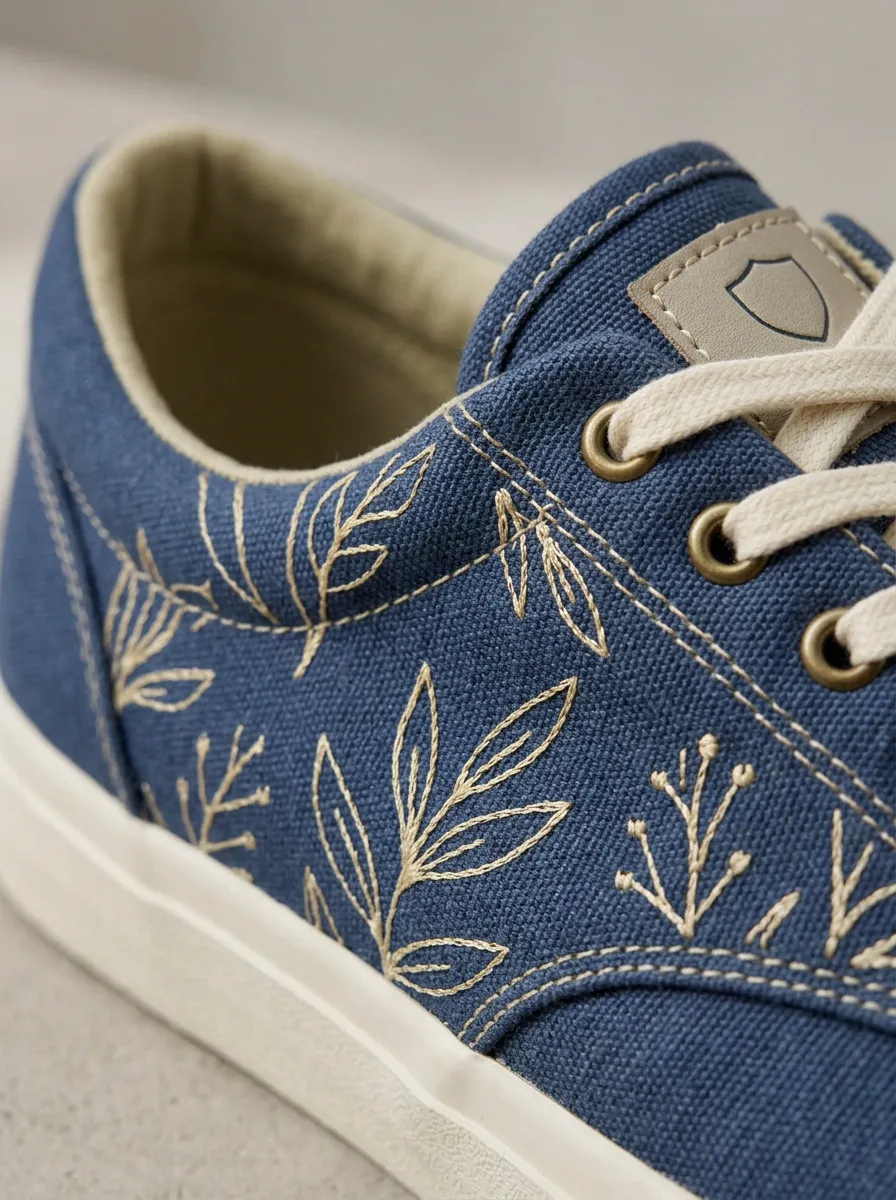 Comfort Botanical Leaf Finish Men's Canvas Shoes