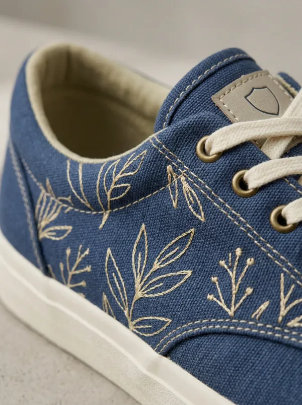 Comfort Botanical Leaf Finish Men's Canvas Shoes