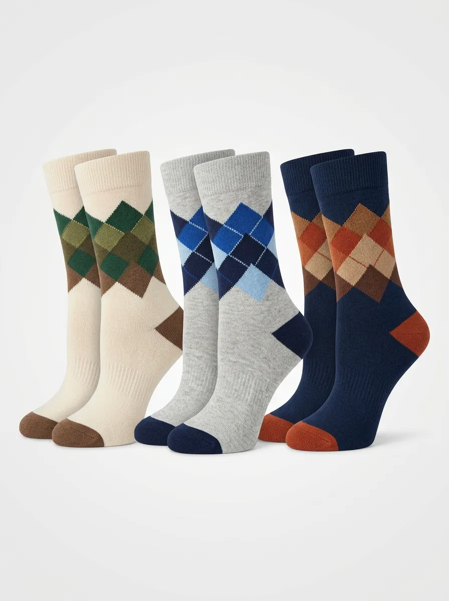 Everyday Socks in Argyle Pattern