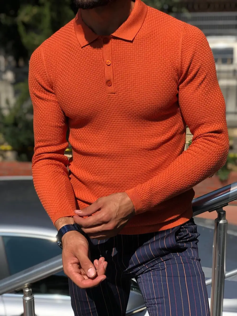 Timeless Polo Collar Slim Fit Knit Sweater