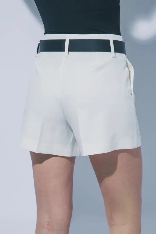 High Rise Belted Casual Shorts