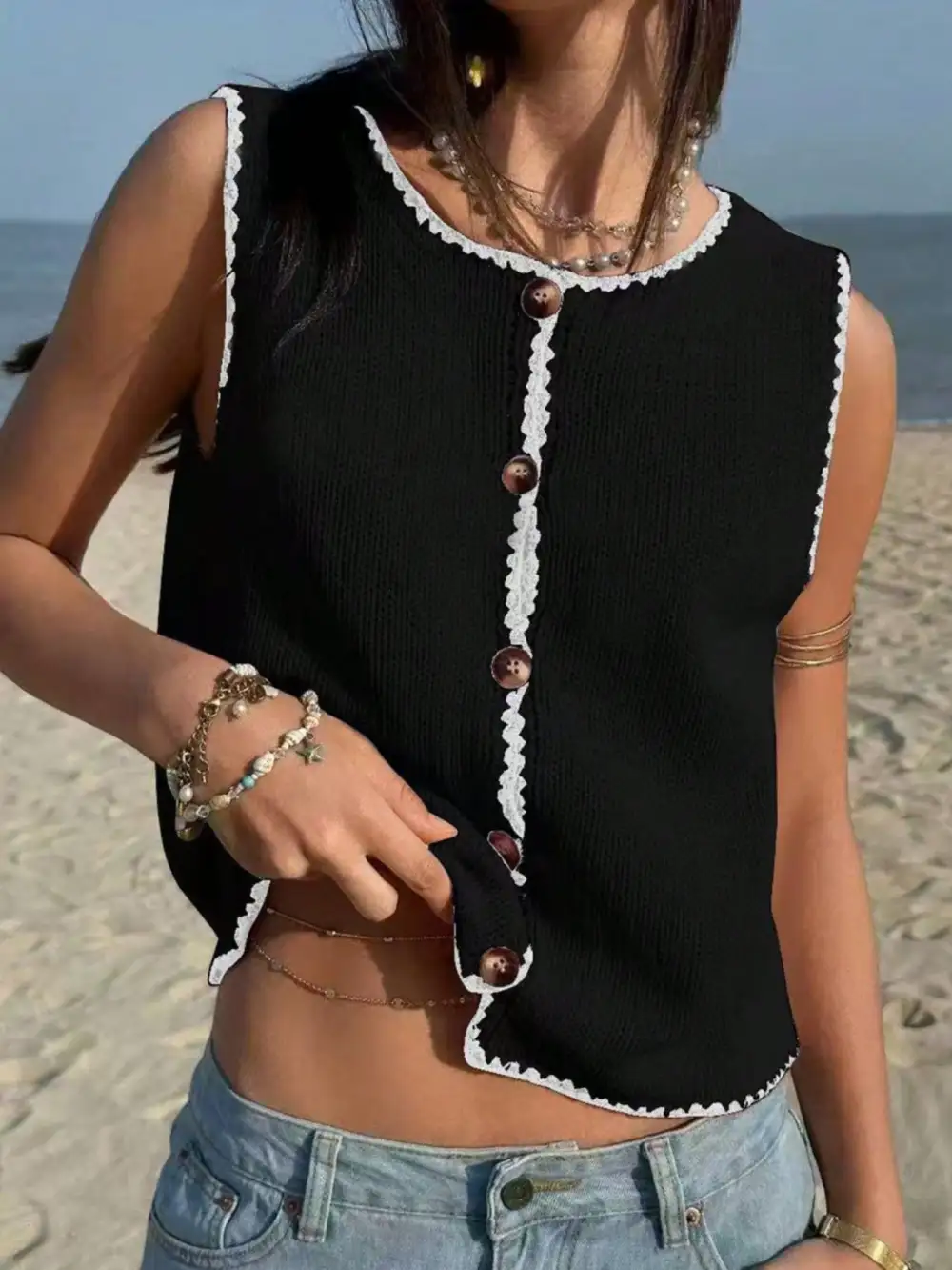 Button Down Sweater Vest