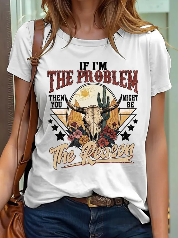 Funny Cowboy Printed Short-Sleeved T-Shirts