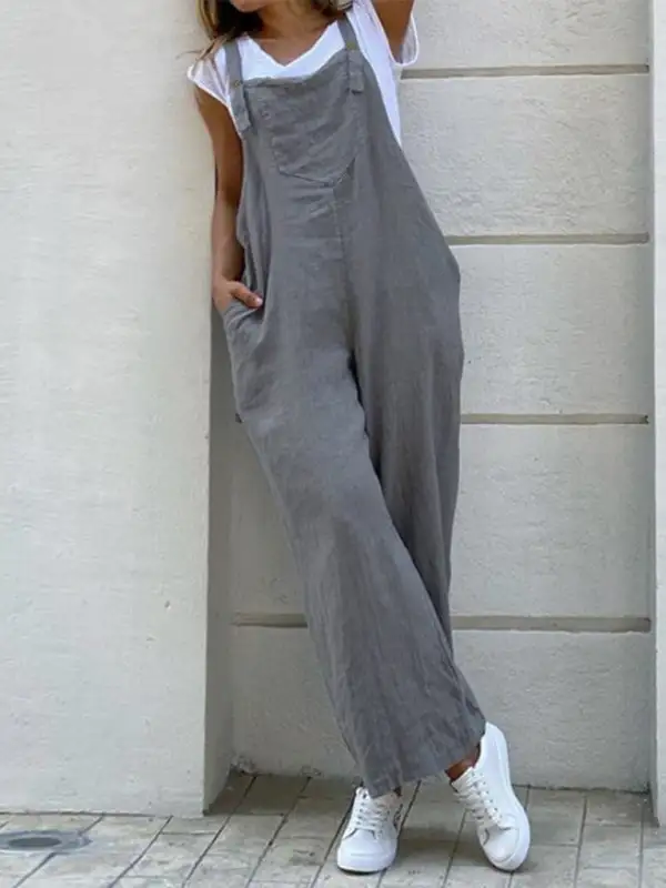 Clean Long Jumpsuit Spaghetti Straps Accessory
