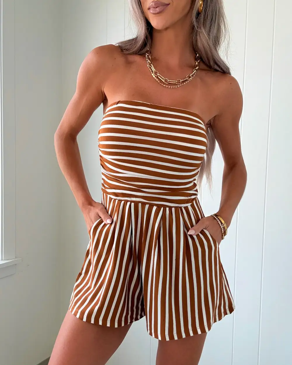 Striped Tube Romper