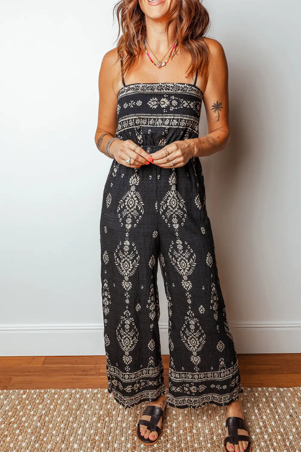 Spaghetti Straps Elastic Waist Loose Ethnic Accessory