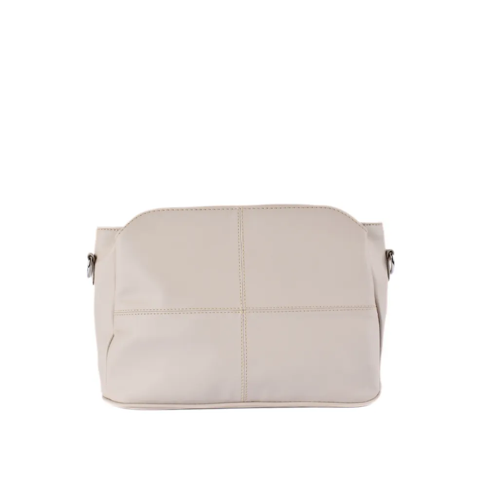 Refined Leather Spacious Crossbody Bag