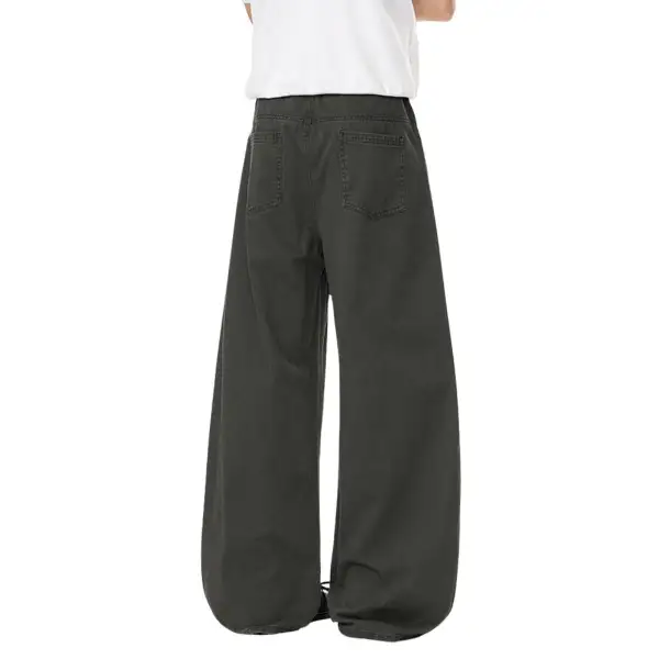 Vintage Washed Washed Curved Leg Men's Trousers