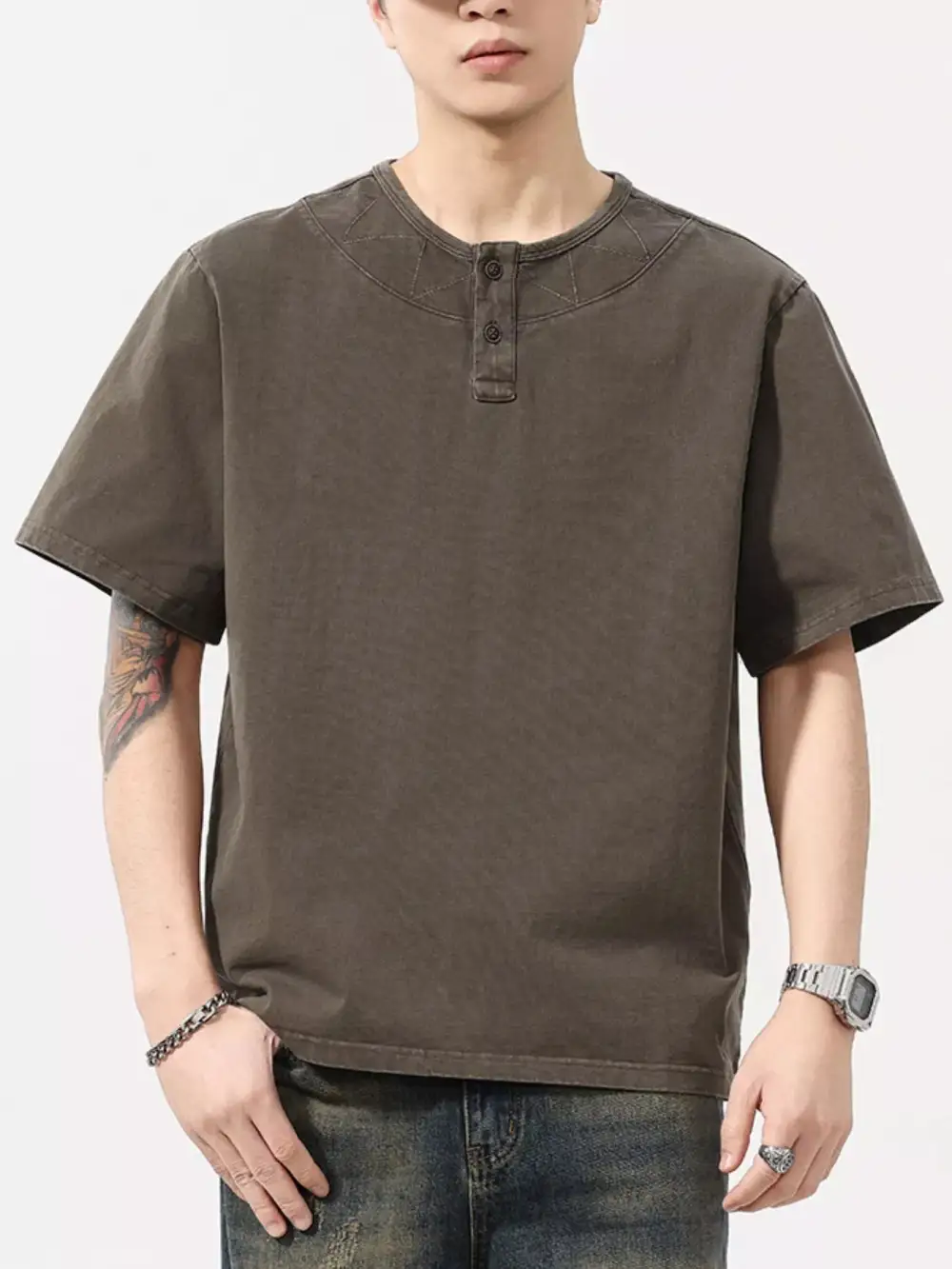 Smooth Round Neck Short Sleeve T-Shirt