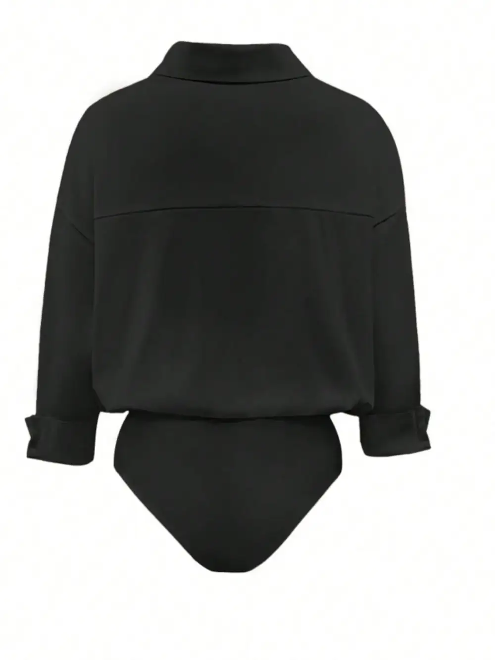 Button Down Long Sleeve Bodysuit Shirt