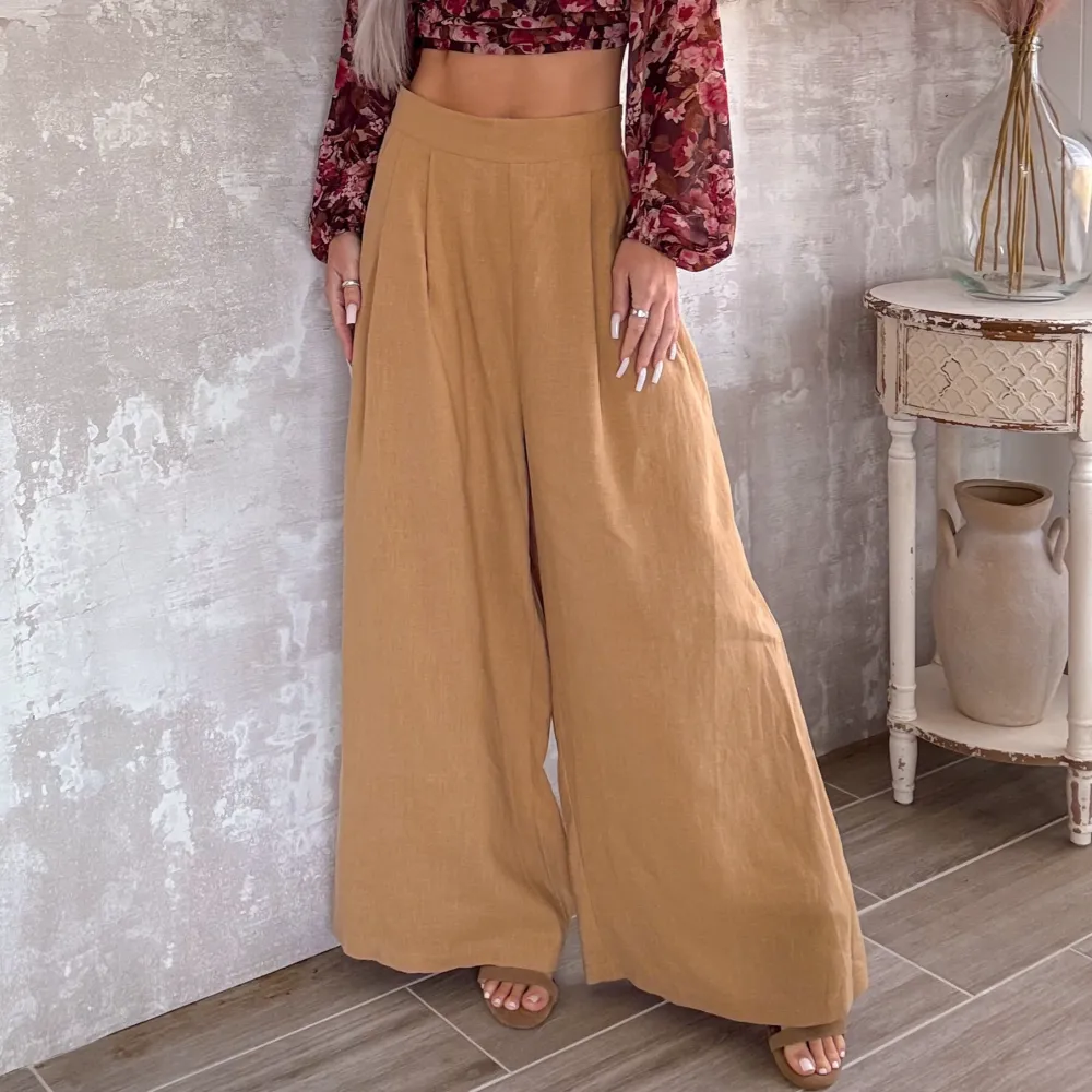 Classic Wide-Leg Linen Pants