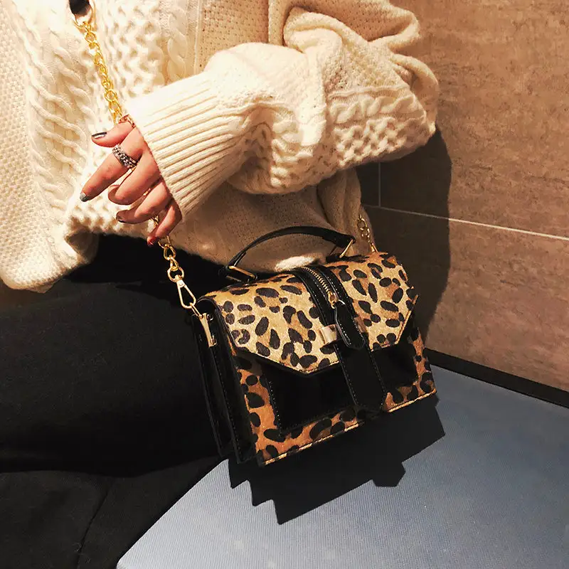 Korean Style Leopard Print Crossbody Bag Chic Edgy