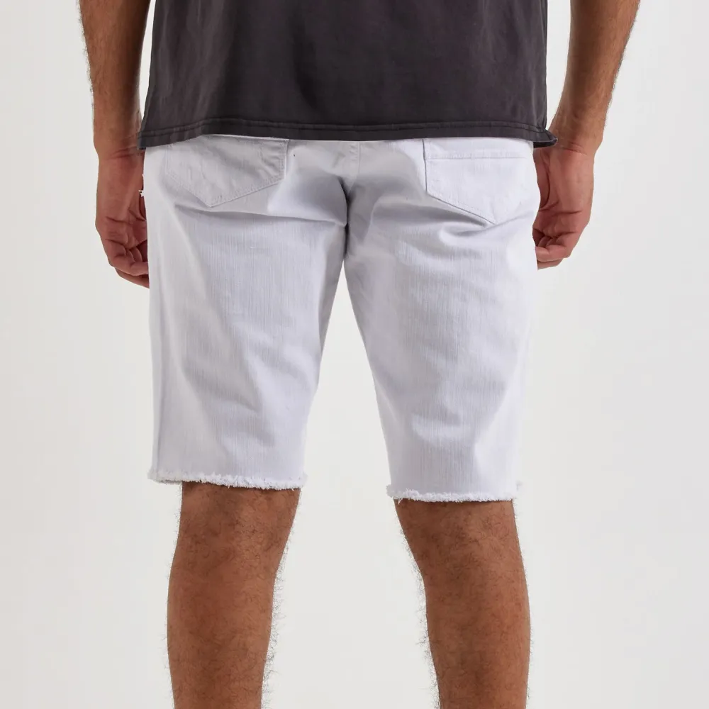 Relaxed Distressed Basic Denim Shorts