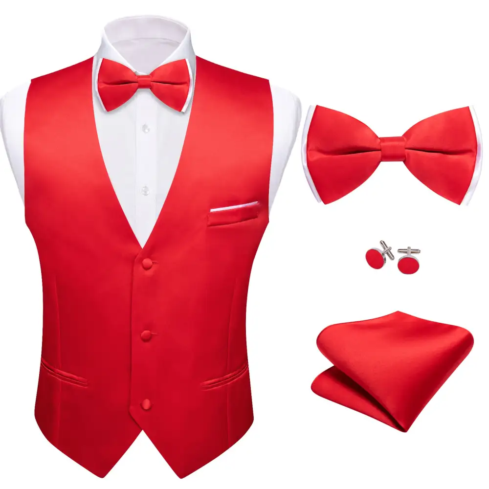 Refined Solid Formal Vest Set