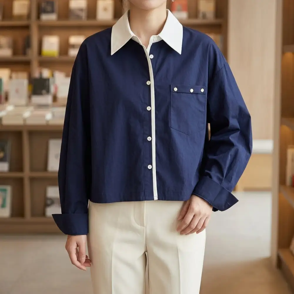 Contrast Loose Shirt