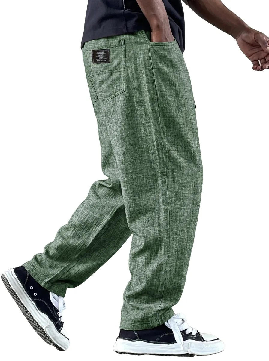 Structured Linen Blend Pants