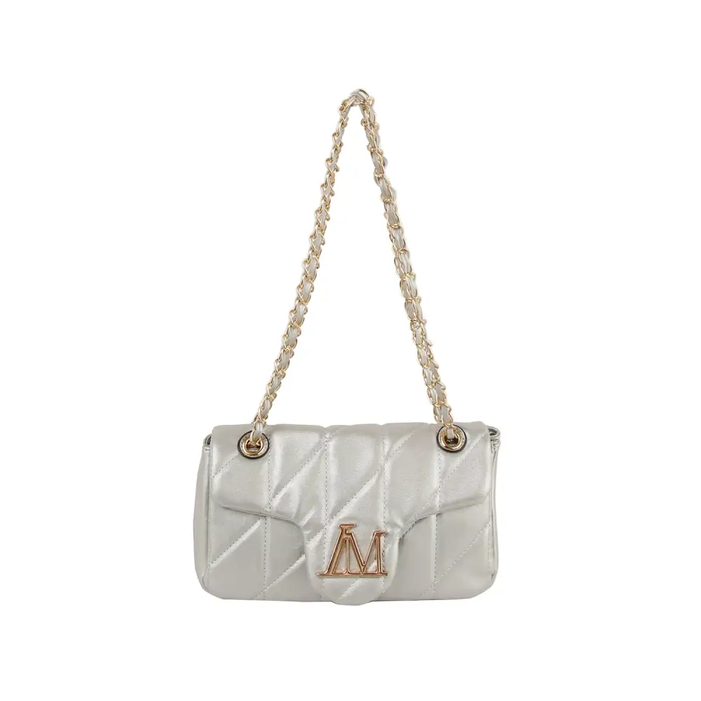 Everyday Detail Quilted Chain Accent Flap Front Faux Leather Shoulder Bag