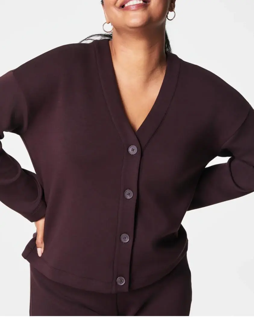 Truffle Brown V-Neck Cardigan