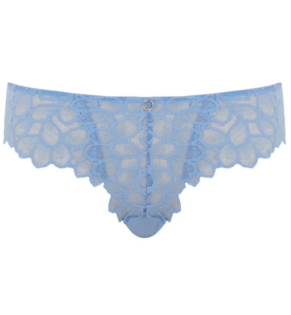 Classic Mid-Rise Stretch-Lace Floral Brazilian Brief Panty