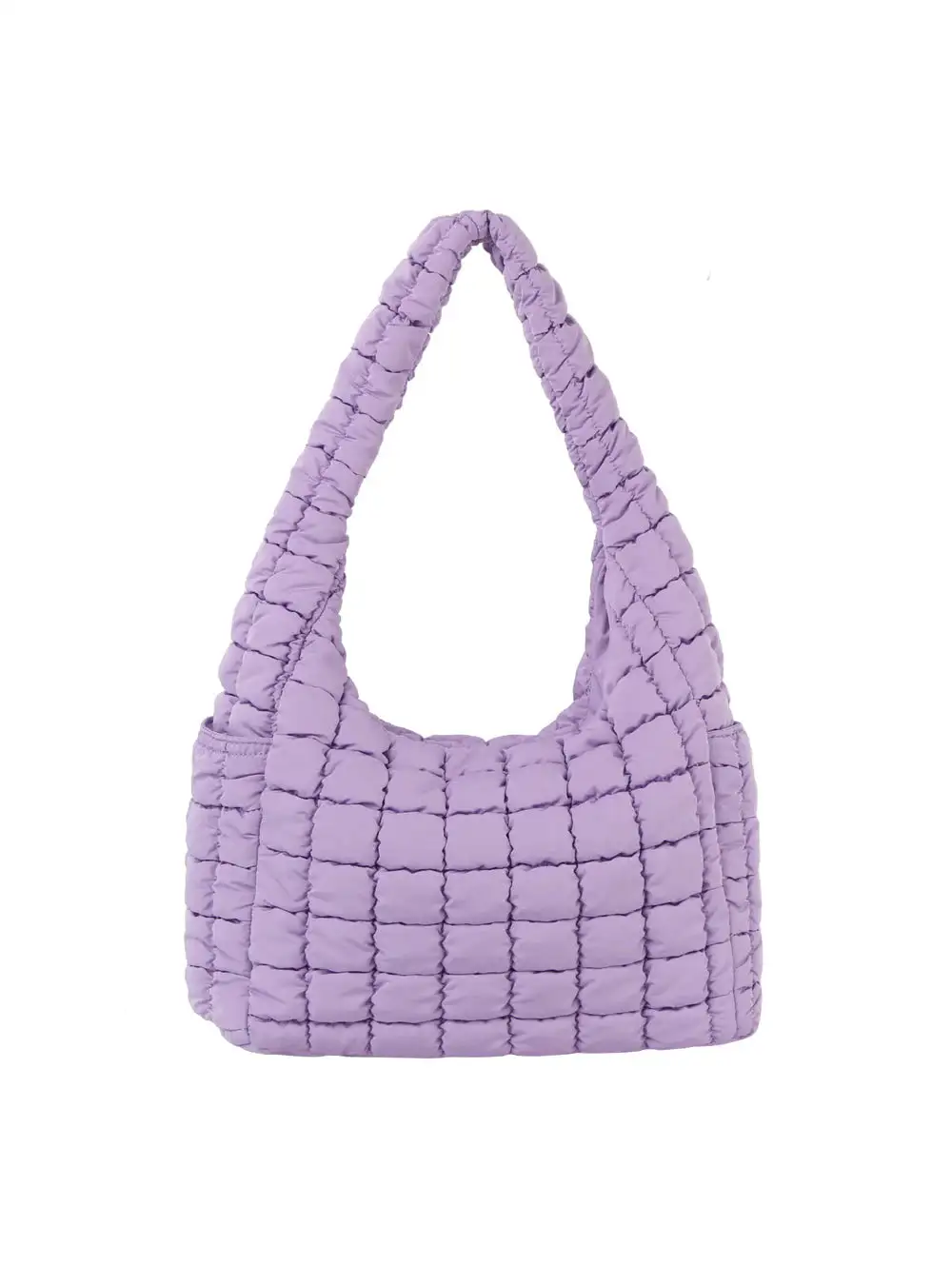 Quilted Pocketed Hobo Shoulder Bag