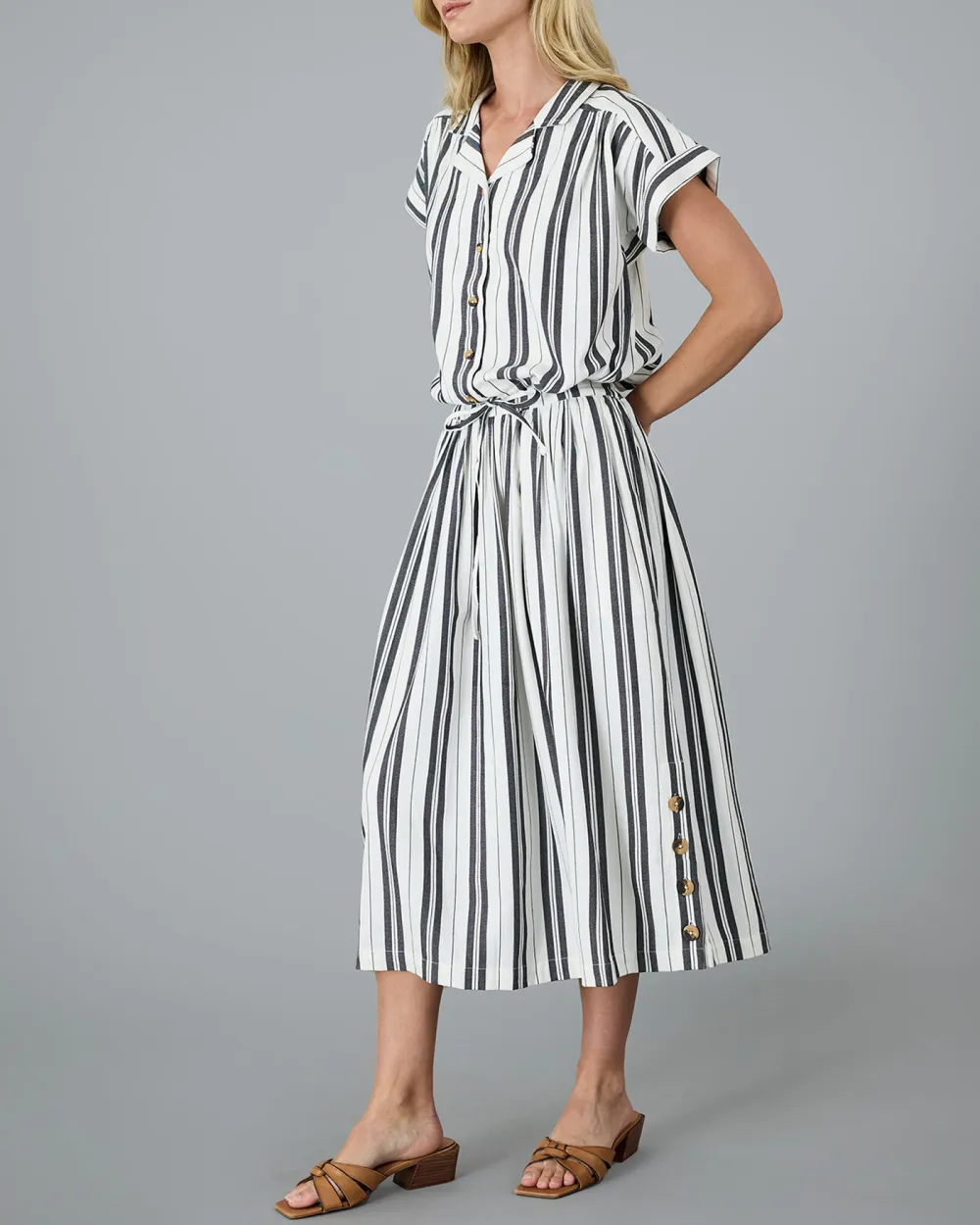 Black Striped Maxi Skirt