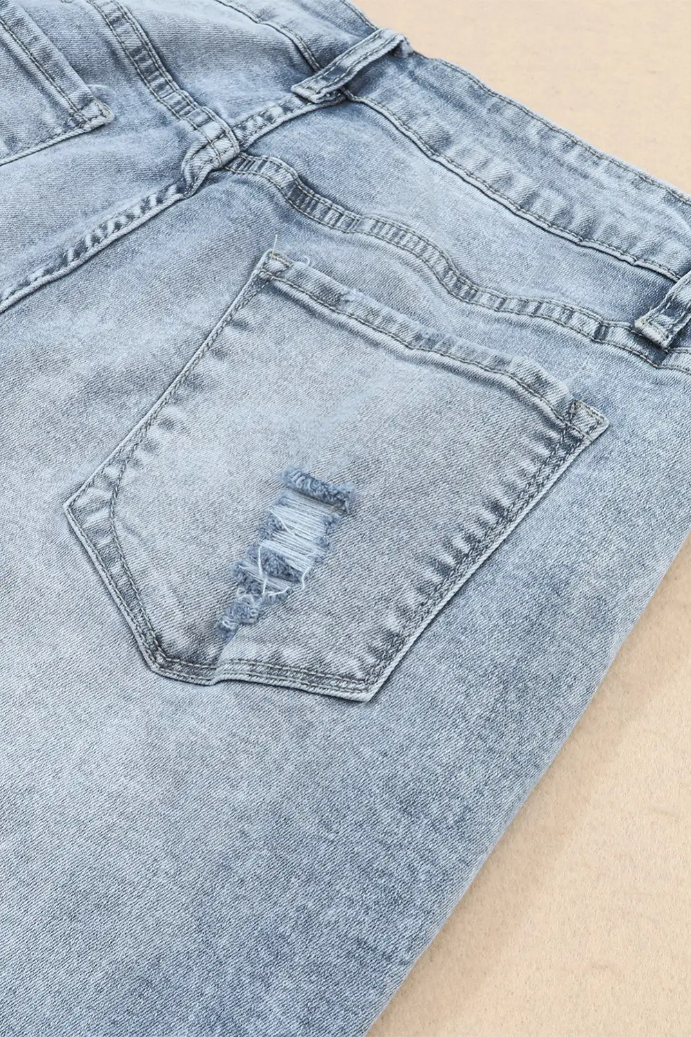 Frayed Slim Fit High Waist Denim Jeans