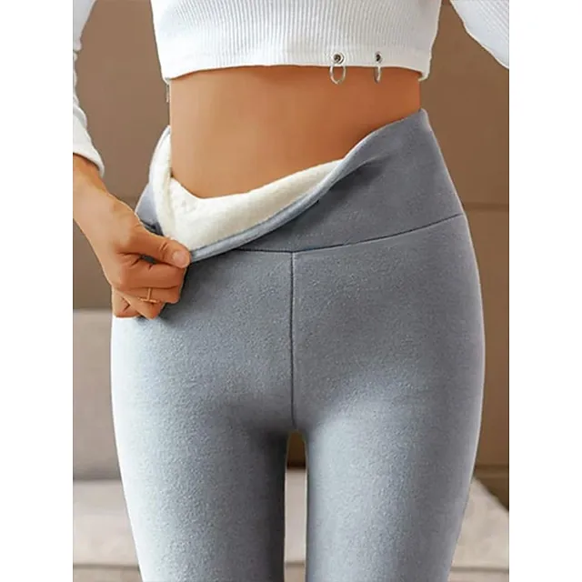 3Pack Women's Fleece Pants Tights Leggings Fleece lined  High Waist Tights Casual / Sporty Athleisure Weekend Yoga Micro-elastic Ankle-Length Tummy Control