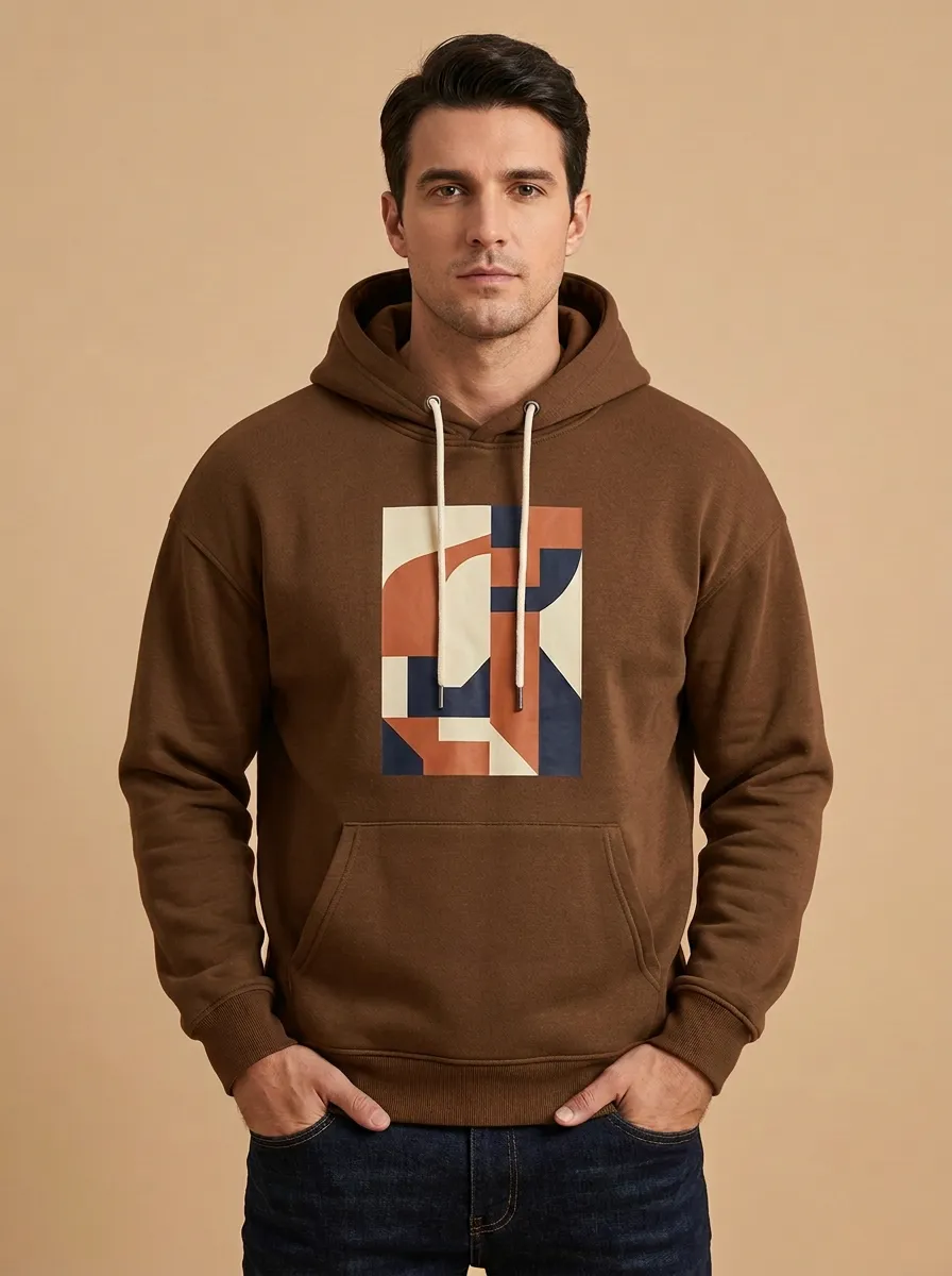 Men's Classic Abstract Geometric Art Print Hoodie
