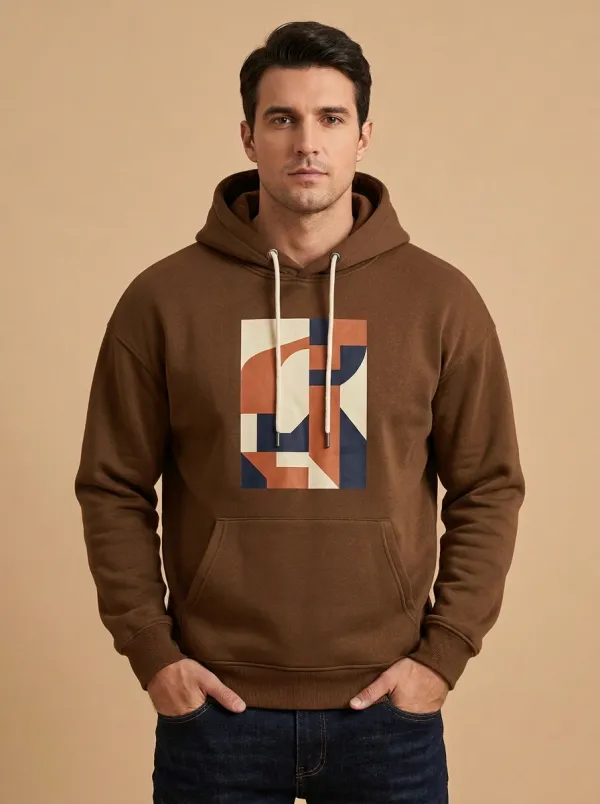 Men's Classic Abstract Geometric Art Print Hoodie