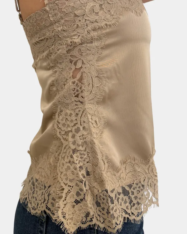 Satin Lace Trim Cami