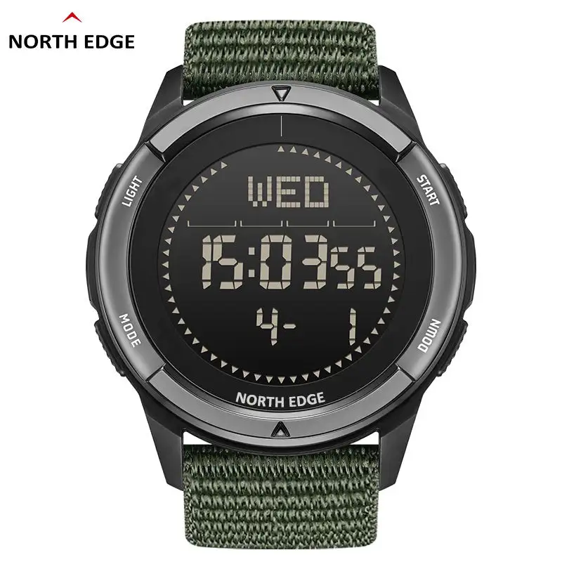 North Edge Branded slim black watch digital ALPS