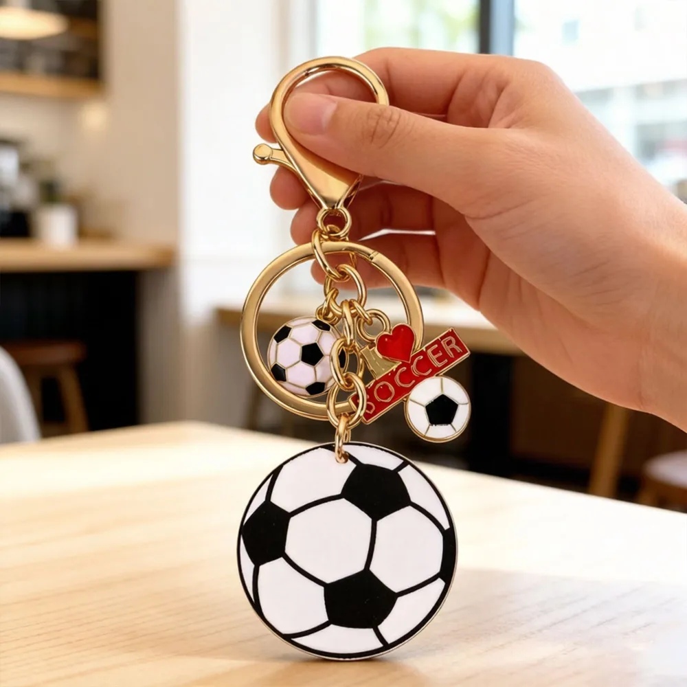Relaxed Lightweight Sports-Ball Charm Keychain