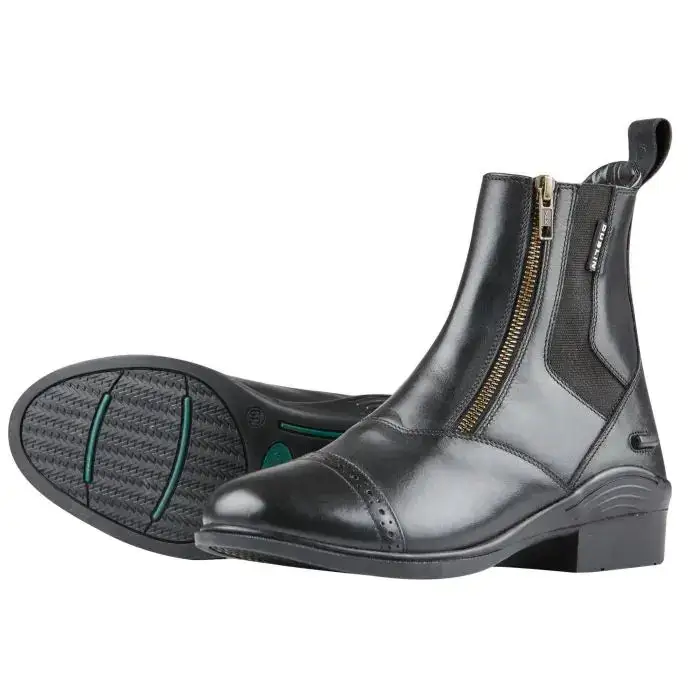 Zip Leather Riding Boots
