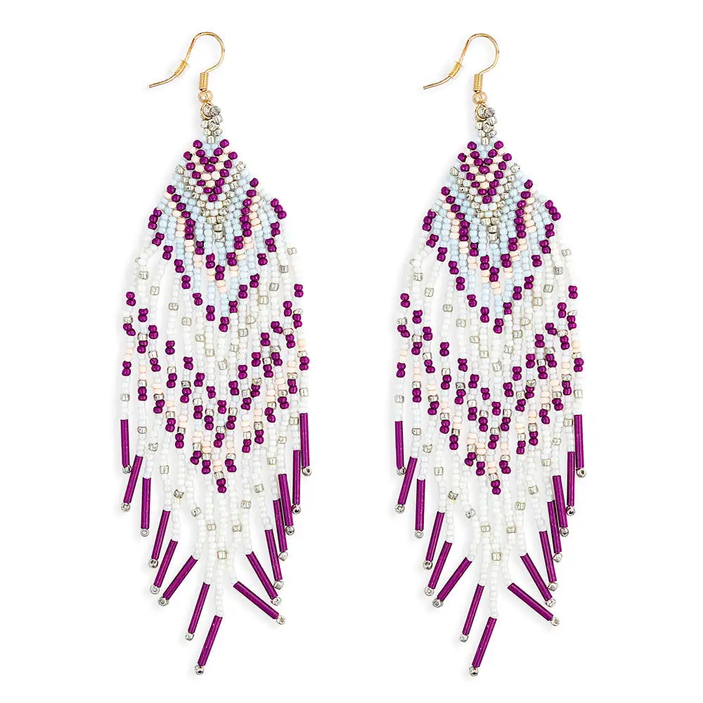 Decorative Sculpted Artful Beaded Earrings