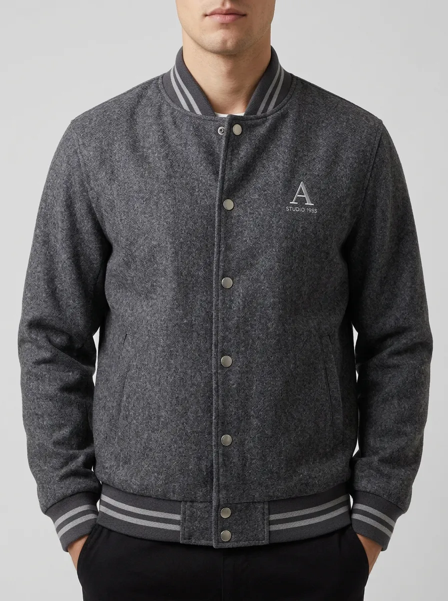 Men's Studio 1988 Letter A Wool Baseball Jacket