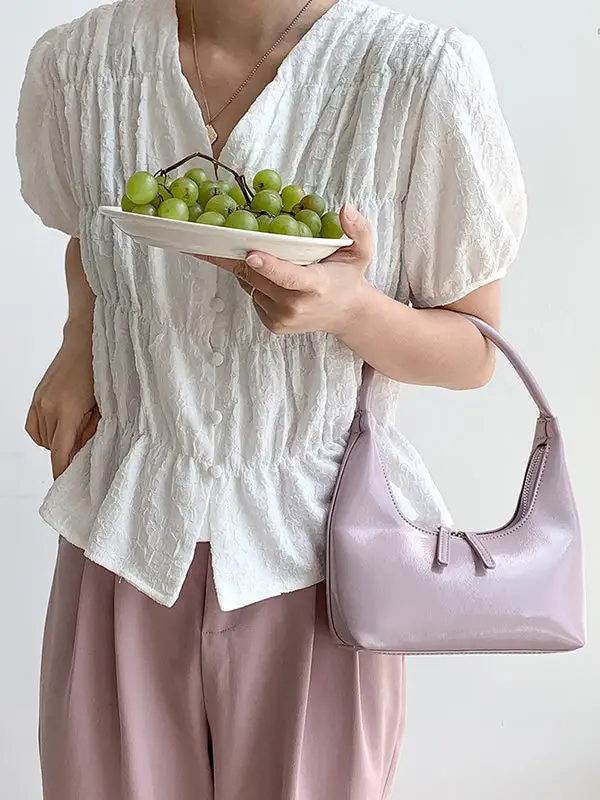Casual Geometric Split-joint Zipper Shoulder Bag Handbag