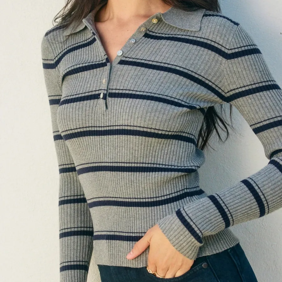Striped Polo Sweater