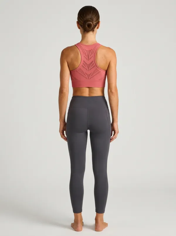 Racerback Seamless High Neck Ribbed Texture Women's Sports Bra