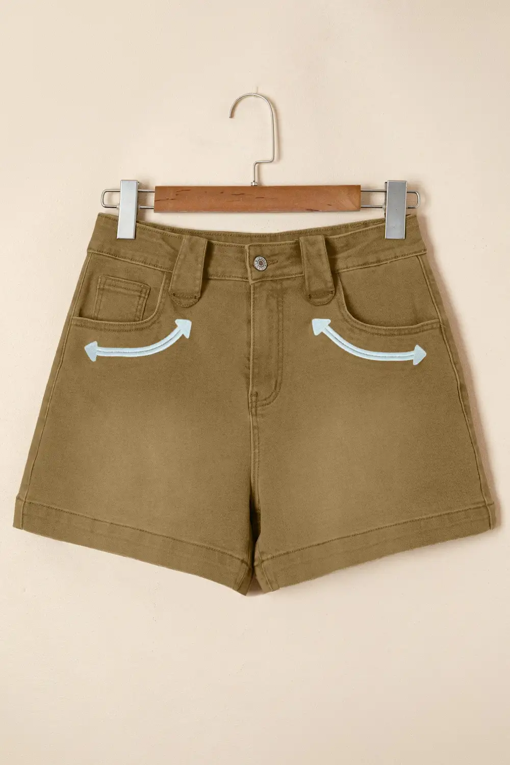 High-Waist Pocketed Denim Shorts