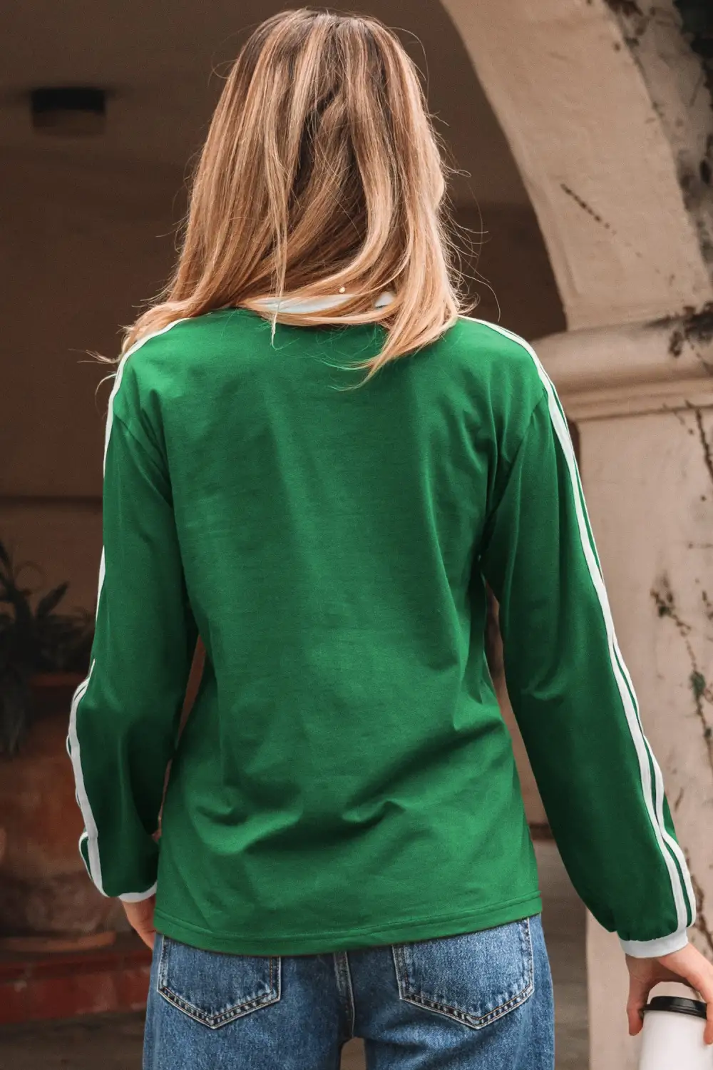 Women's Striped Crew Neck Long Sleeve T-Shirt
