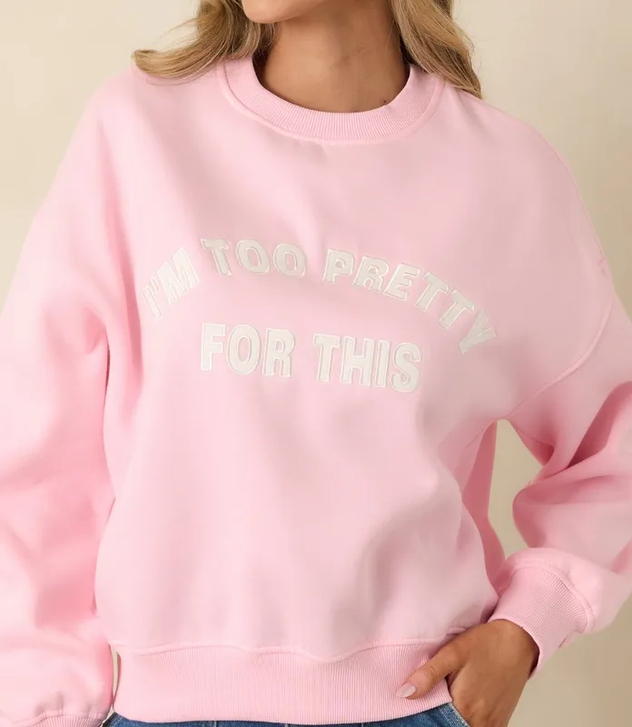 Pink Graphic Crewneck Sweatshirt