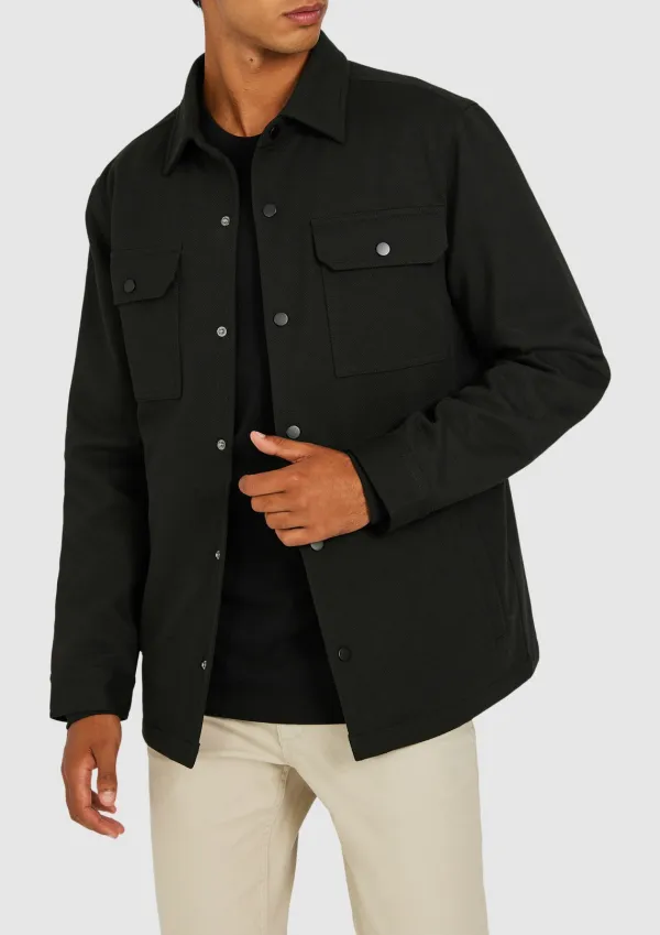 Black Basic Daily Double-Breasted Jacket
