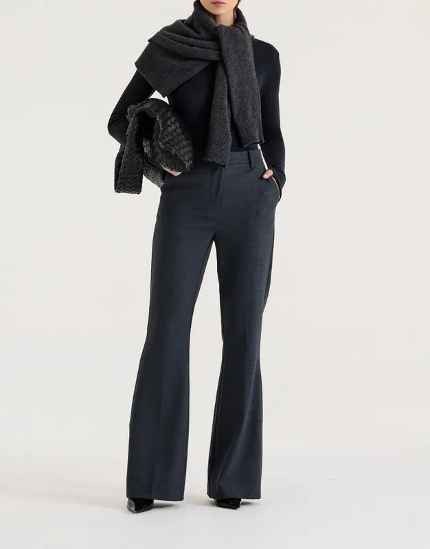 Gray Tailored Flare Trouser