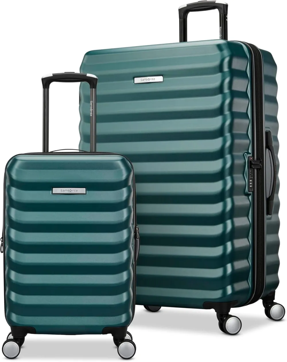 Samsonite Hard-Sided 28-Inch Lightweight Checked Large Expandable Element Suitcase: Durable, 360° Spinner Wheels, Adjustable Telescopic Handle, TSA-Approved Lock - Alpine Black