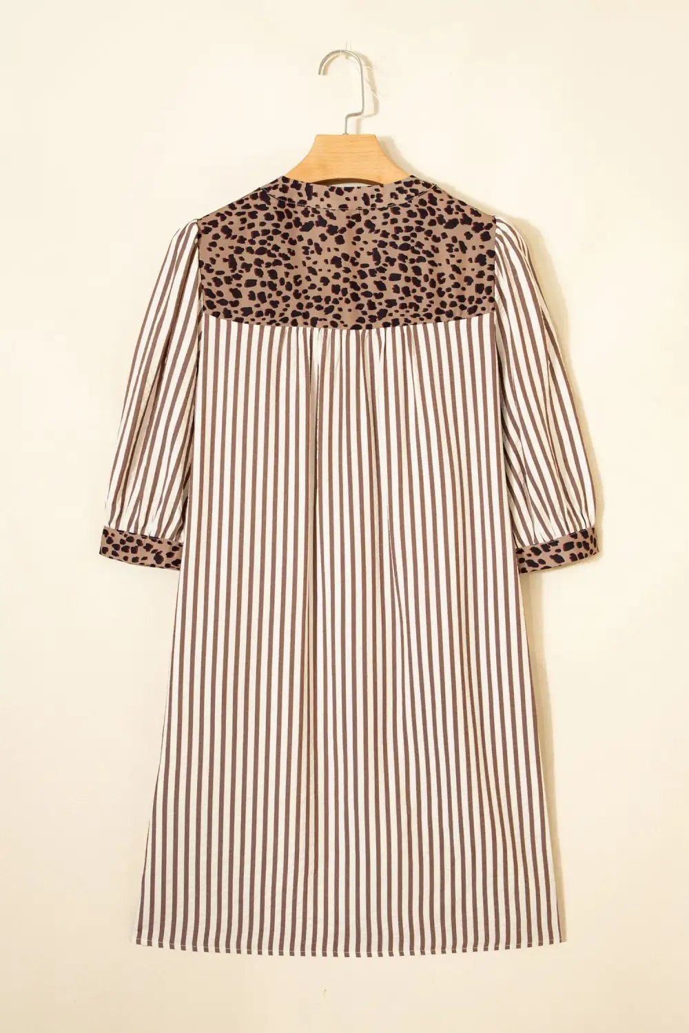 Structured Shape Striped Animal Print Dress