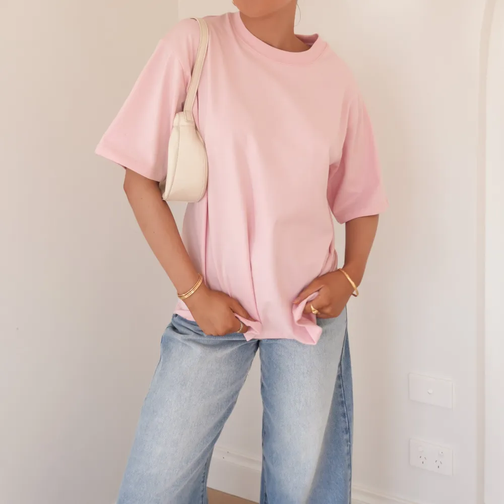 Oversized Ribbed Essential Casual Tee