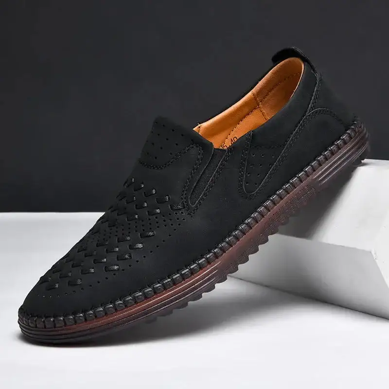 Breathable Leather Slip-On Shoes