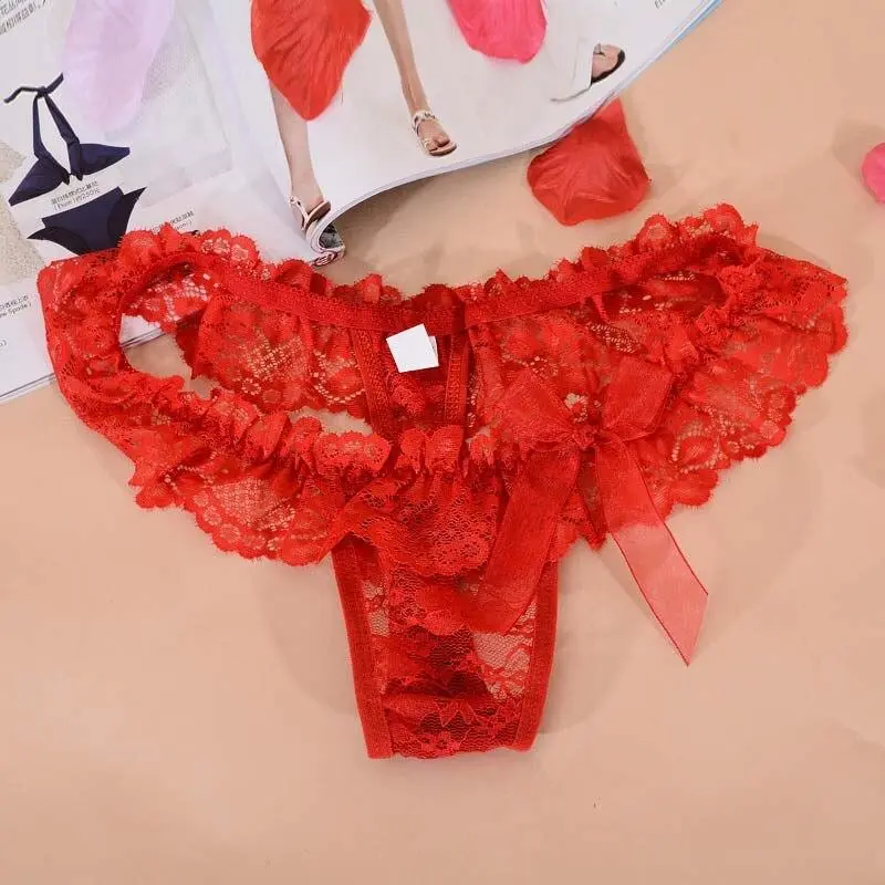 Modern Lace Bow-Detail Thong