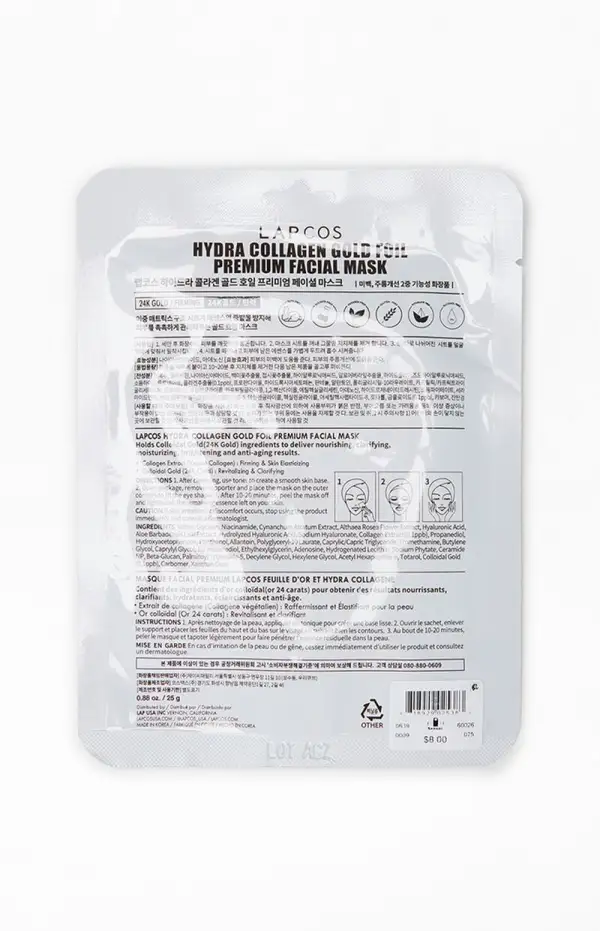 Lapcos 24K Gold Foil Premium Face Mask