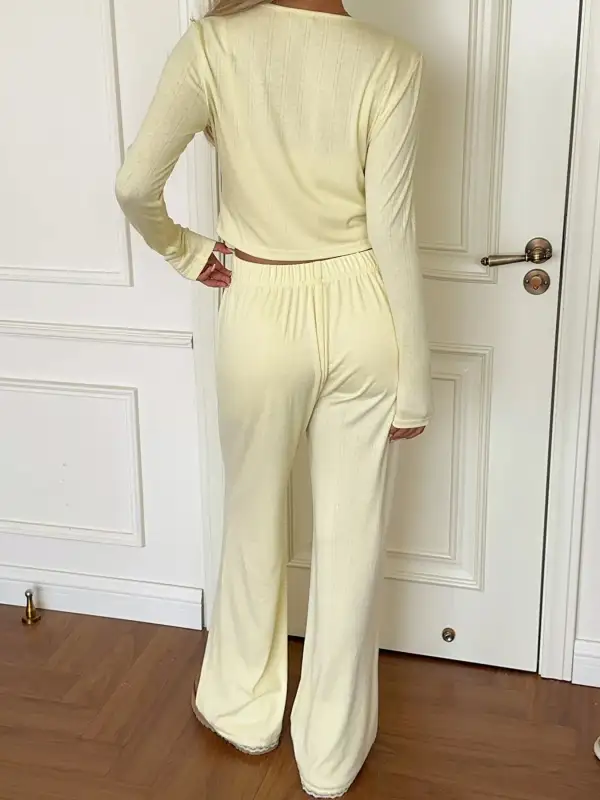 Cami and Long Sleeve Cardigan and Wide Leg Pants Set